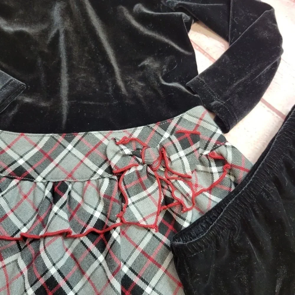 Children's Place velvet/plaid dress 18 mo